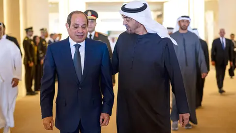 Los presidentes de Egipto -izquierda- y de Emiratos &Aacute;rabes Unidos. (WAM)