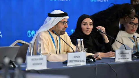 Ali Al Nuaimi durante un foro en Abu Dhabi. (WAM)