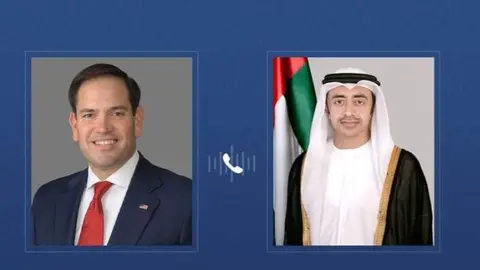 Los ministros de Exteriores de EAU y EEUU. (WAM)