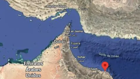 Situaci&oacute;n de Mina Al Fahal en las proximidades de Mascate, capital de Om&aacute;n. (Google Maps)