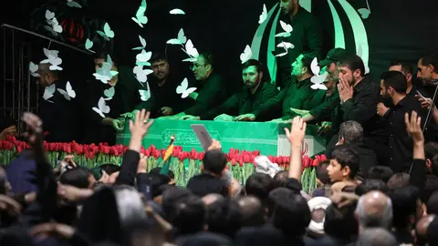 Funeral del l&iacute;der supremo de Ir&aacute;n, Ali Khamenei, asesinado en los ataques conjuntos de Estados Unidos e Israel. (X)