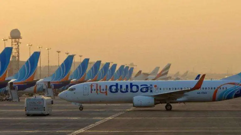 Una imagen de aviones de la aerol&iacute;nea de bajo coste de Dubai.