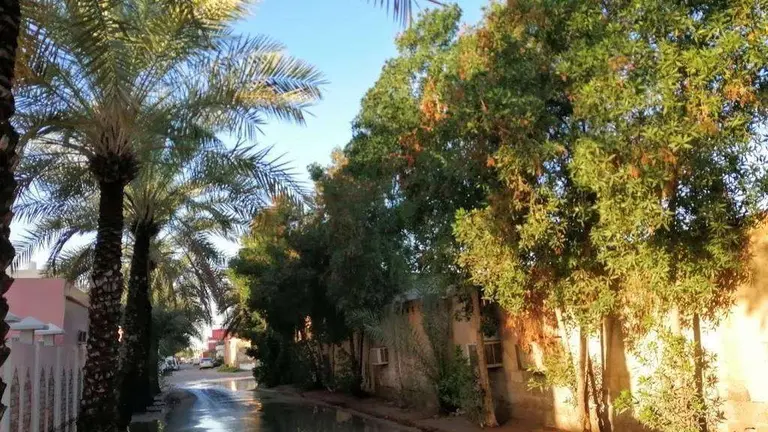 Una calle de Ras Al Khaimah tras la lluvia. (EL CORREO)