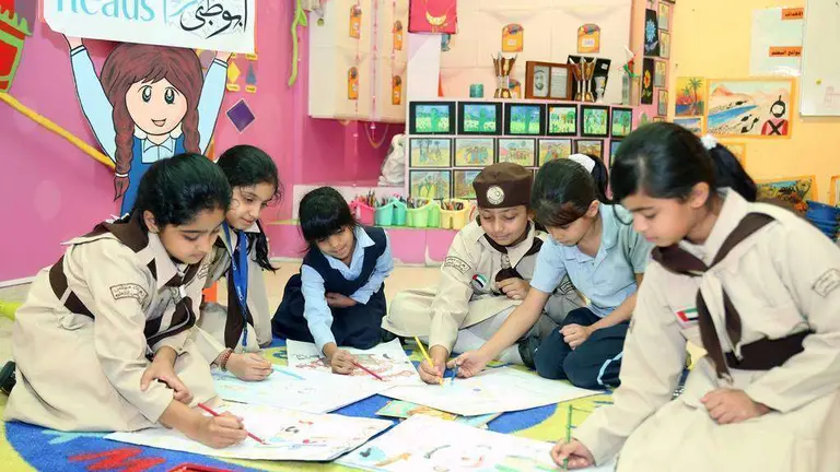 Estudiantes en un colegio de Abu Dhabi. (Fuente externa)