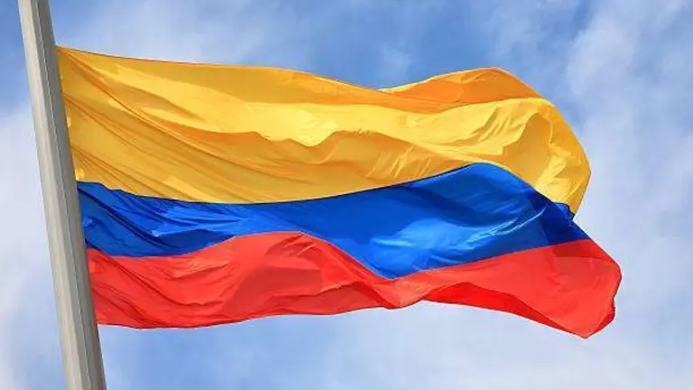 Bandera de Colombia al viento en la celebraci&oacute;n de su Fiesta de la Independencia. (Fuente externa)