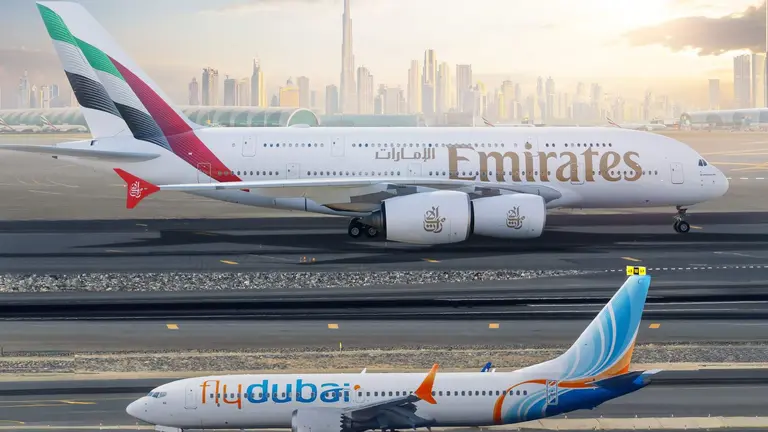 Aviones de las aerol&iacute;neas de Dubai. (WAM)