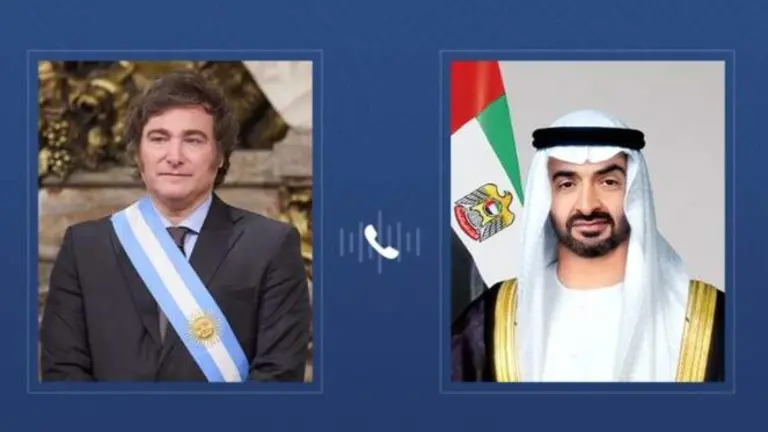 Los presidentes de EAU y de Argentina. (WAM)