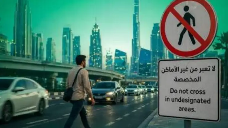 La Polic&iacute;a de Dub&aacute;i difundi&oacute; esta imagen para reforzar la seguridad vial.