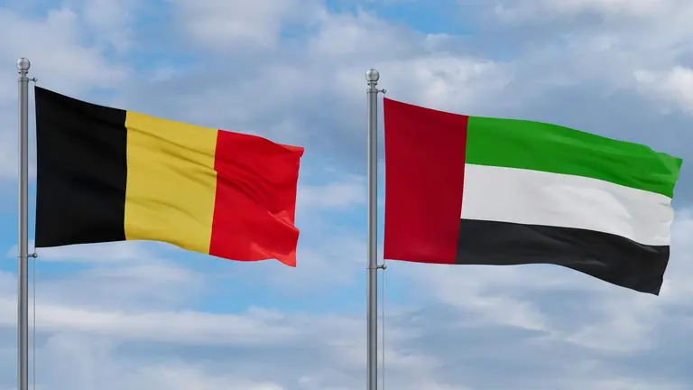 Las banderas de B&eacute;lgica y EAU. (WAM)