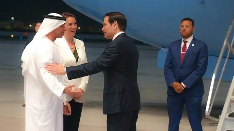 Marco Rubio a su llegada a Abu Dhabi. (X)