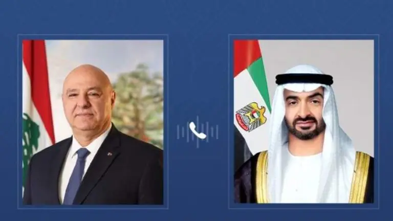 Los presidentes de EAU y del L&iacute;bano. (WAM)