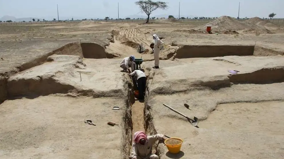 Zona del 'falaj' en la que se inicia la red secundaria de canalizaciones en Sharjah. (EL CORREO)