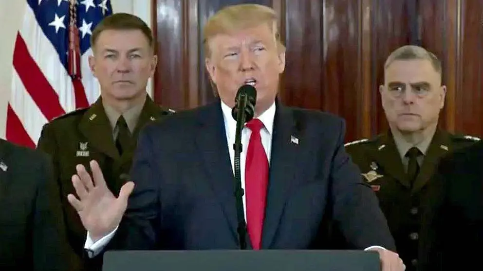 Donald Trump, durante una rueda de prensa en la Casa Blanca. (Casa Blanca)