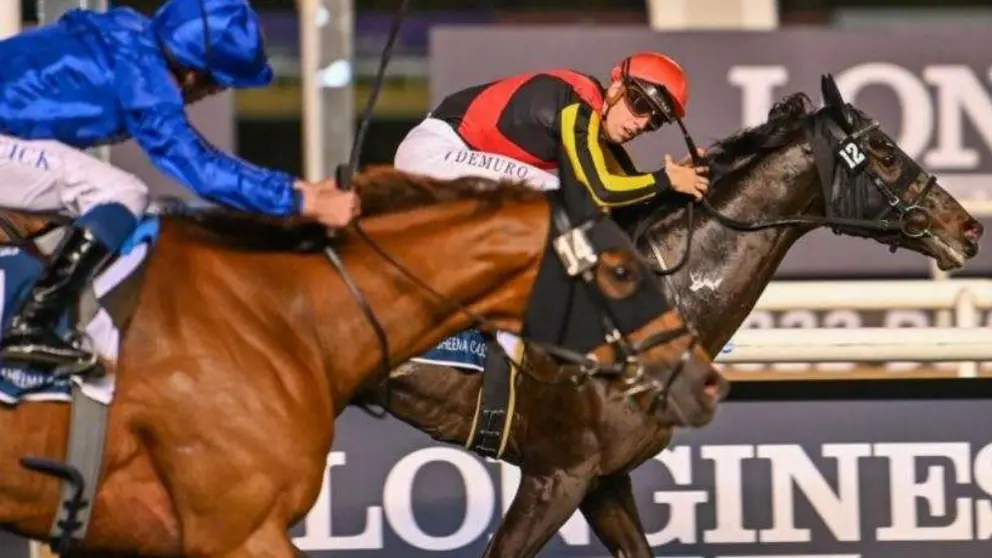 El caballo ganador en la Copa del Mundo de Dubai 2022. (Twitter)