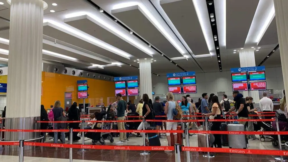 La Terminal 3 del Aeropuerto Internacional de Dubai durante unas vacaciones. (EL CORREO)