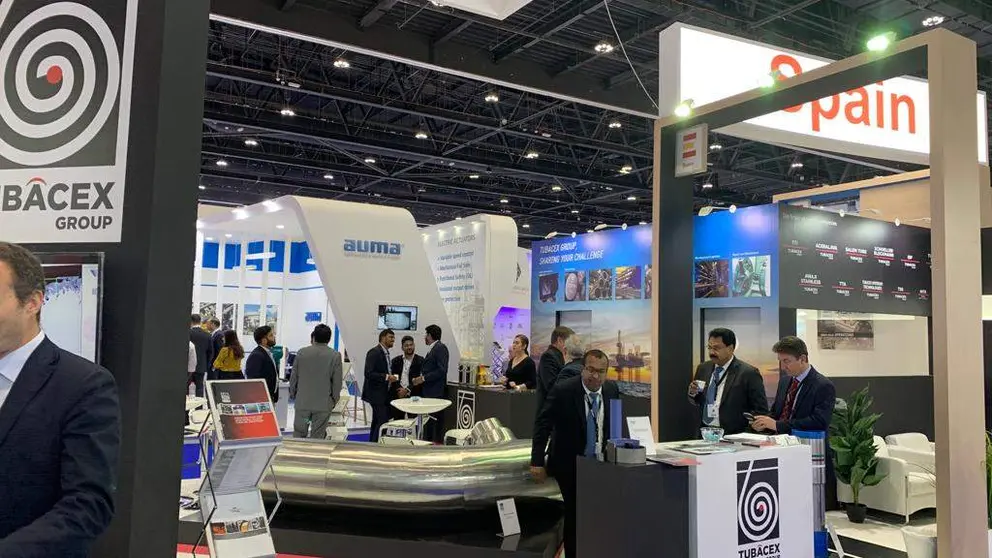 Stand de Tubacex en la feria Adipec en Abu Dhabi. (Twitter)