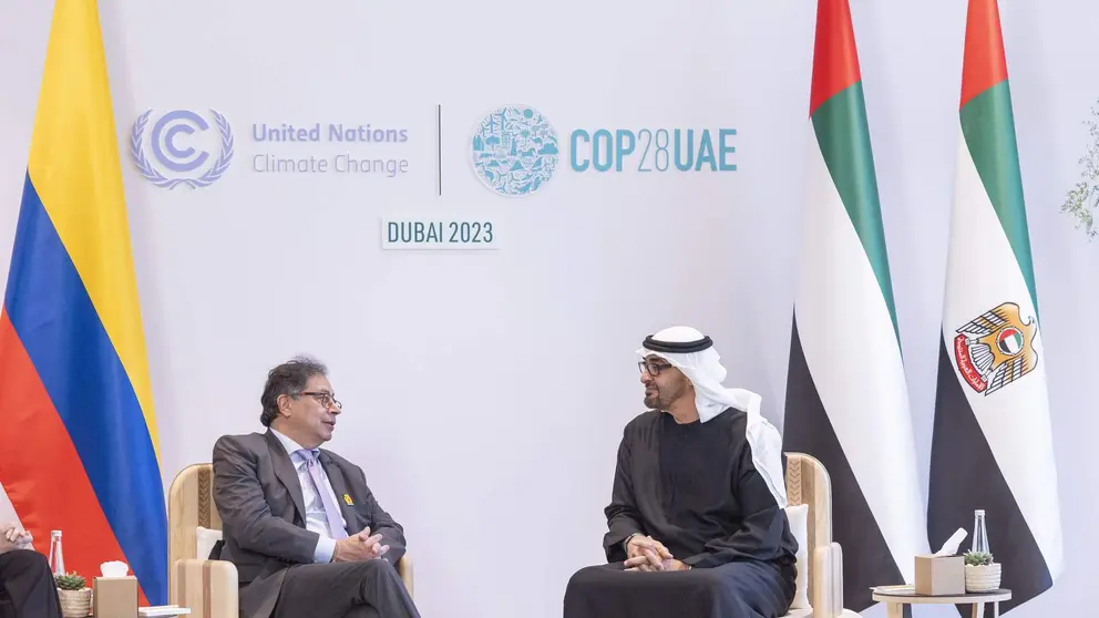 Los presidentes de Colombia y Emiratos en Dubai. (WAM)