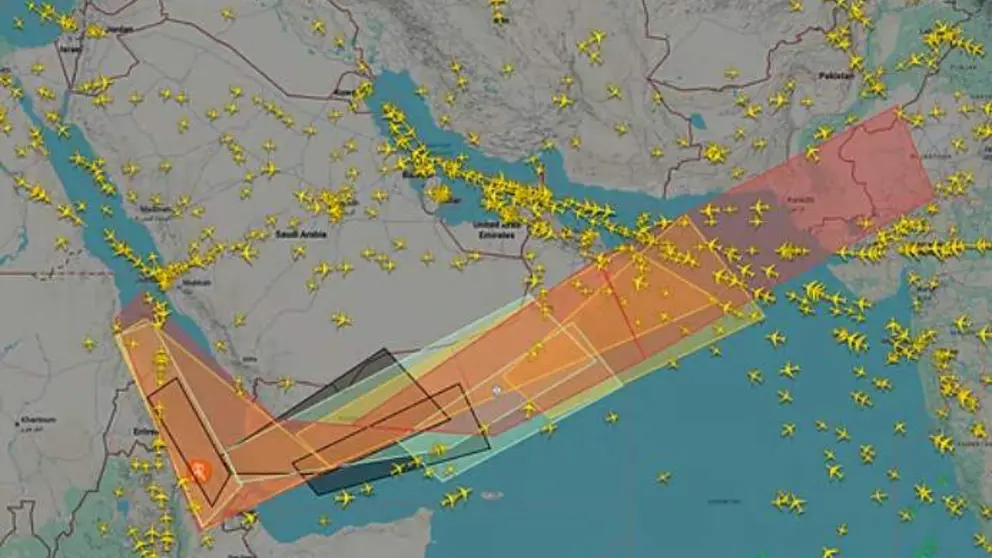 La zona sombreada corresponde a las afectadas por las cenizas del volcán. (Fuente externa)