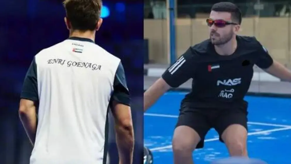 Goenaga y Vilari&ntilde;o con la selecci&oacute;n emirat&iacute; de P&aacute;del. (Fuente externa)