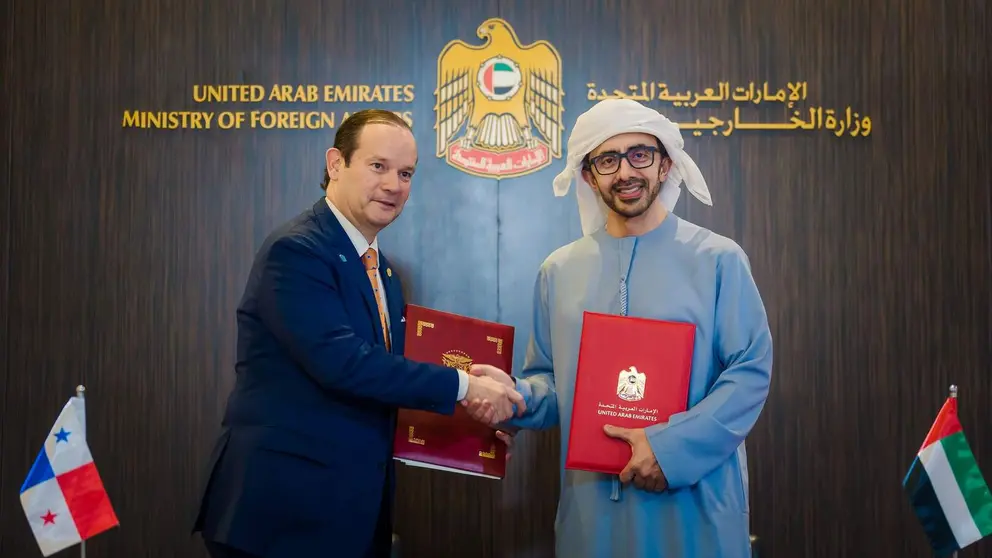 Ministros de Exteriores de Panam&aacute; y Emiratos &Aacute;rabes Abu Dhabi. (WAM)