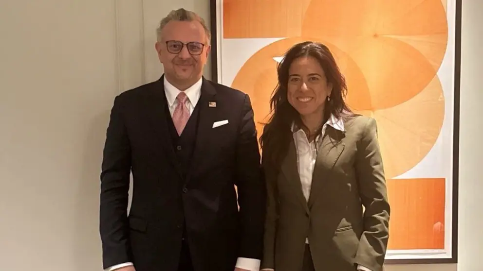 Lana Nusseibeh y Mark Rutte. (X)