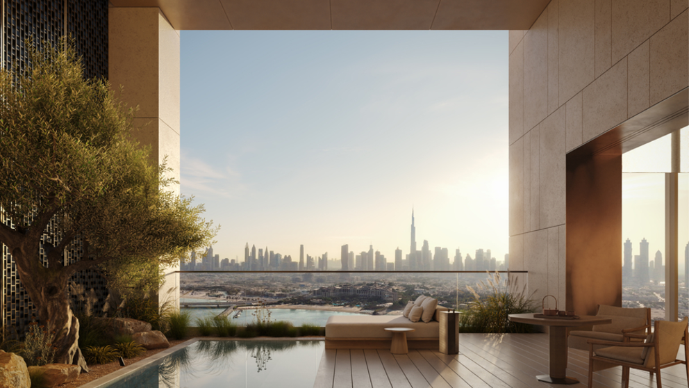 La excepcional terraza del apartamento. (Aman Residences)