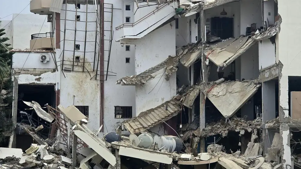Edificio alcanzado por los bombardeos en el L&iacute;bano. (WAM)