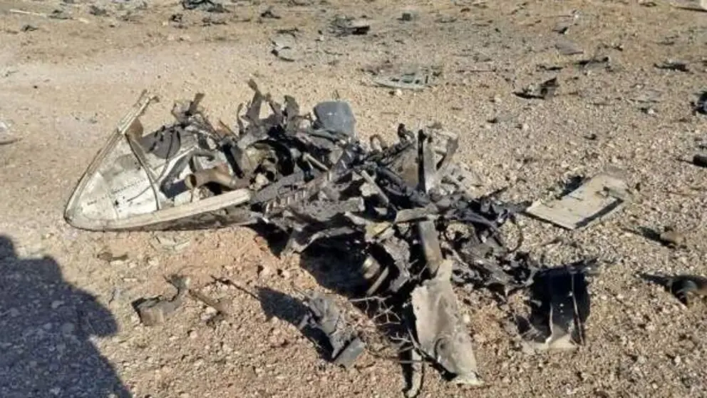 Imagen de la Guardia Revolucionaria iran&iacute; de restos de un avi&oacute;n de EEUU.