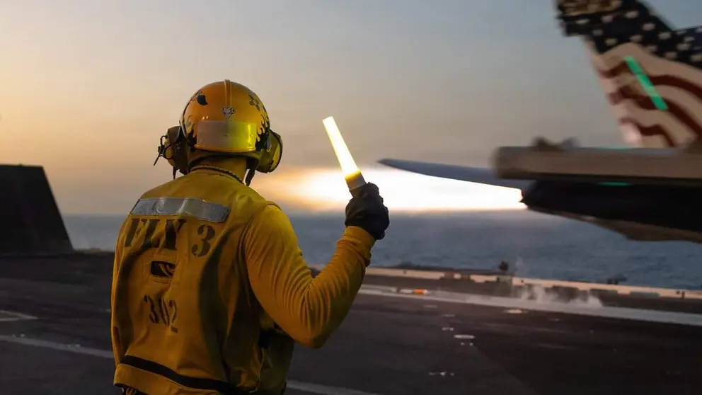 Cubierta del USS George H.W. Bush portaaviones de EEUU. (CENTCOM)