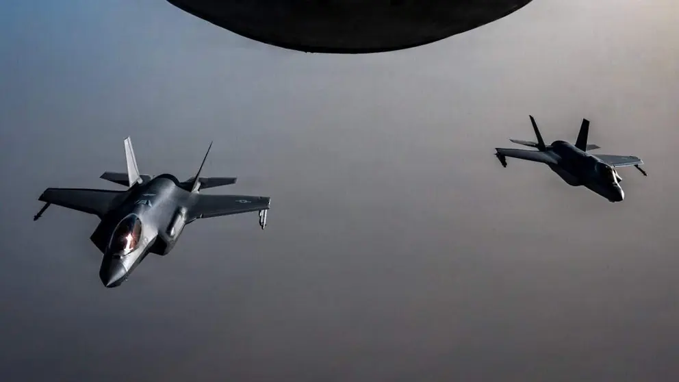 Aviones de combate furtivos F-35A sobrevuelan Oriente Medio. (Centcom)