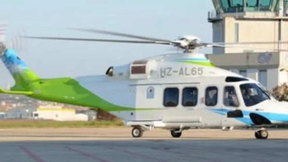 Helic&oacute;ptero Leonardo AW 139 de Arabia Saud&iacute;. (Flightradar24)