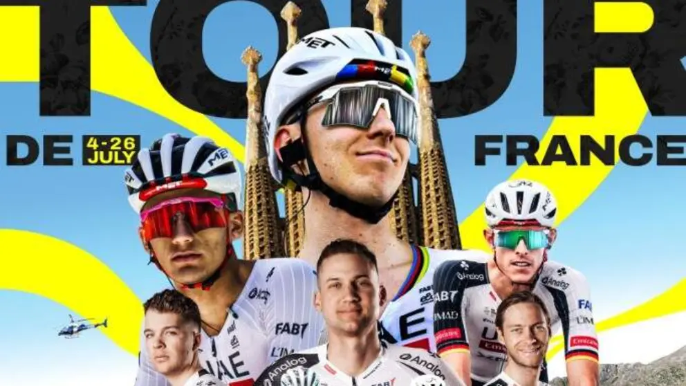 Los ciclistas del EAU Team Emirates en el Tour de Francia. (X)