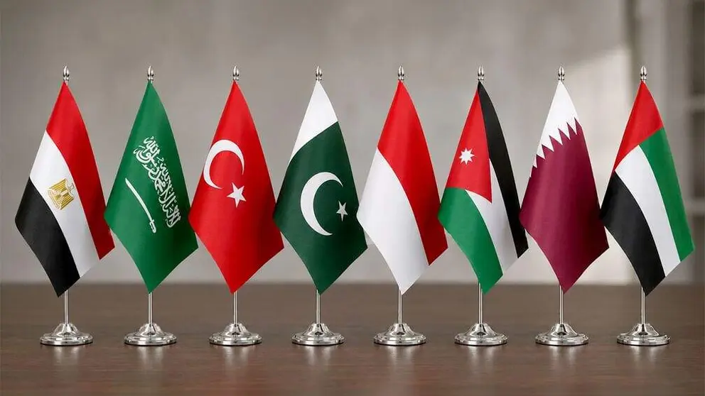 banderas de pa&iacute;ses que condenan el rechazo de Israel a un Estado Palestino. (WAM)