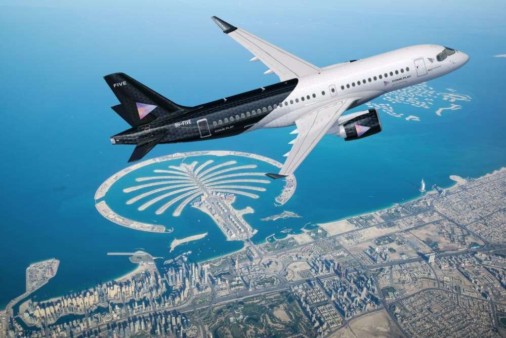 El ACJ220 sobrevuela Dubai. (Fuente externa)