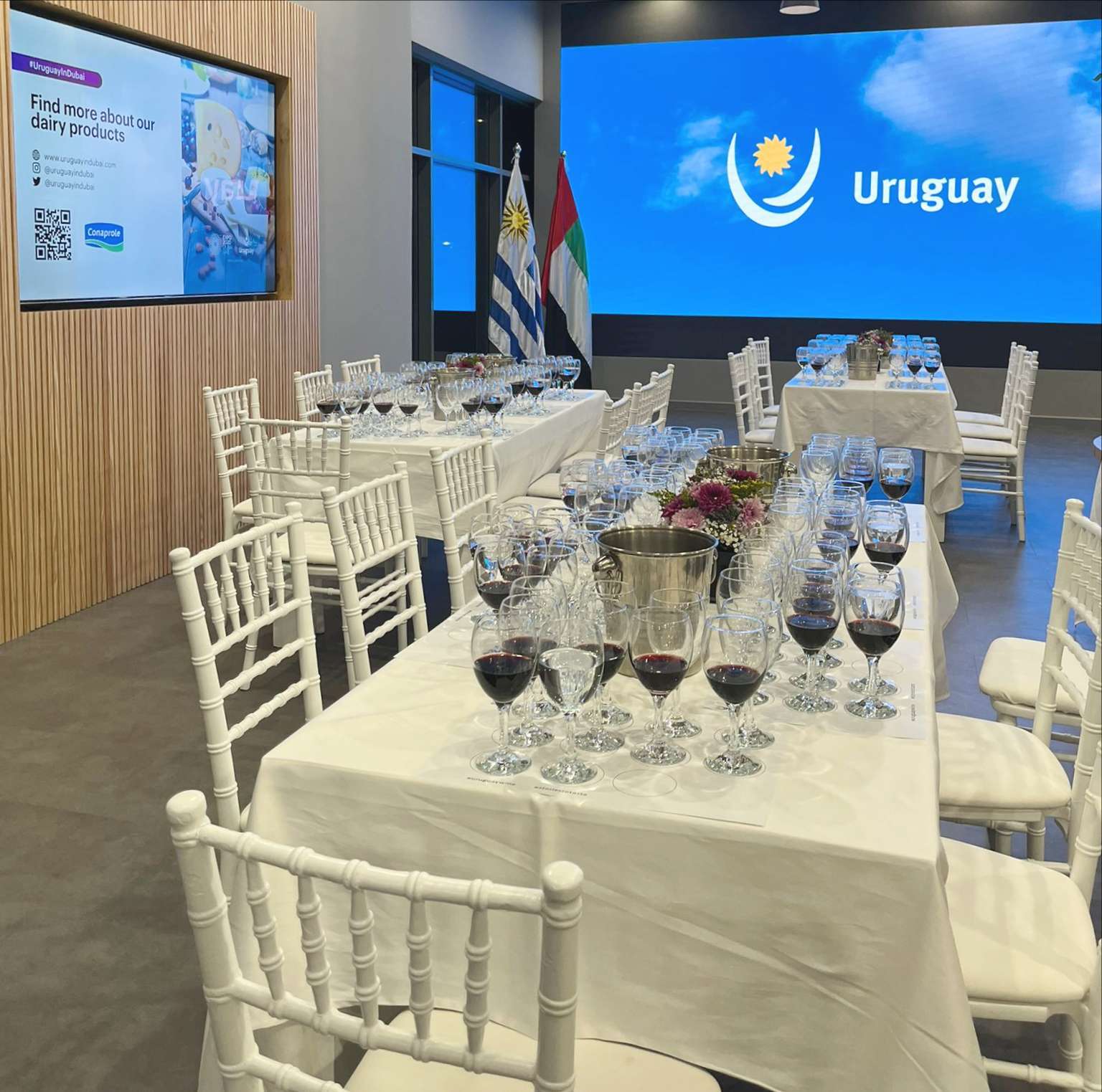 El Pabellón de Uruguay cuidó hasta el último detalle para la degustación. (Cedida)