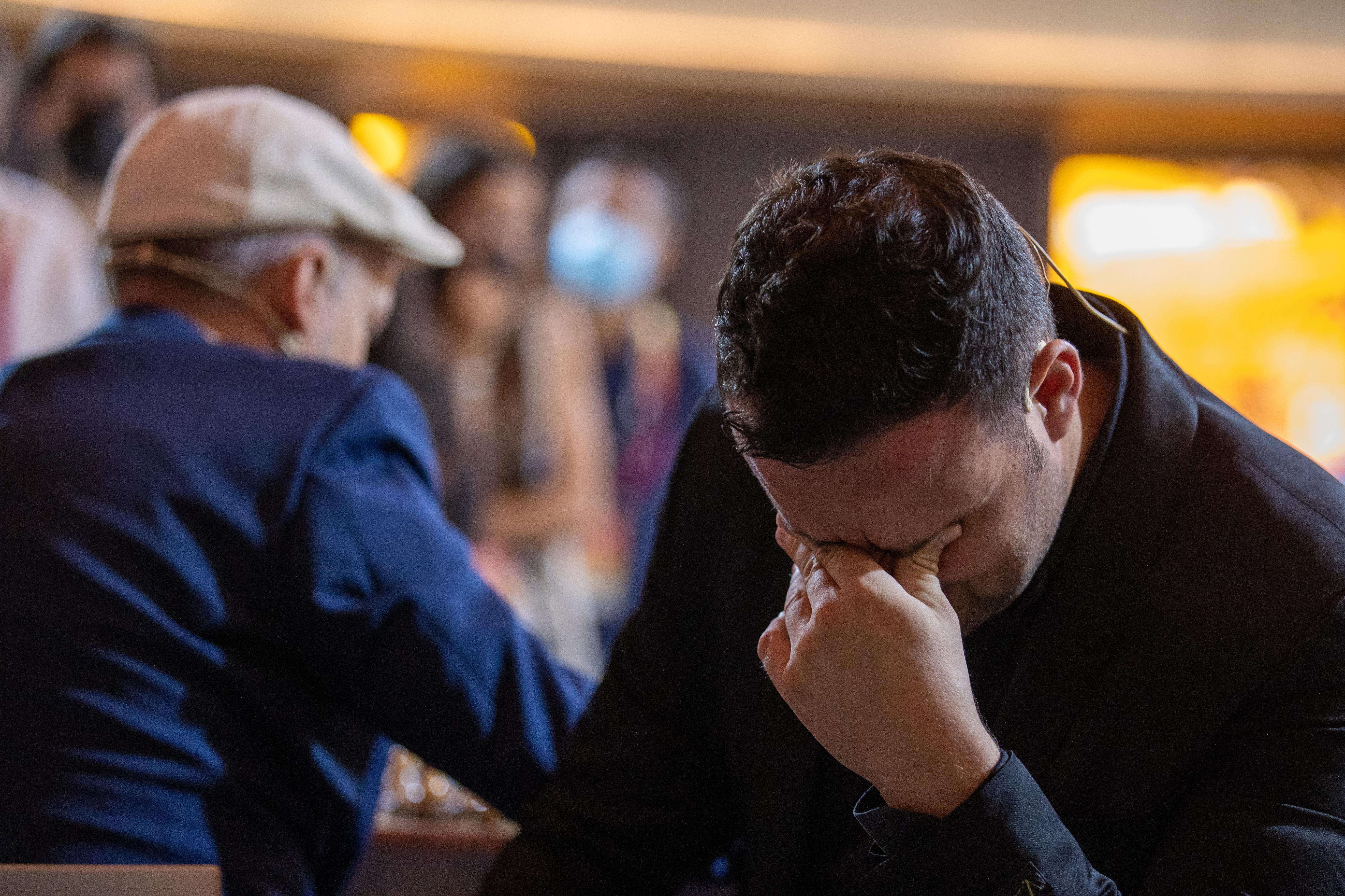 Plena concentración en la partida a ciegas de ajedrez. (Cedida)