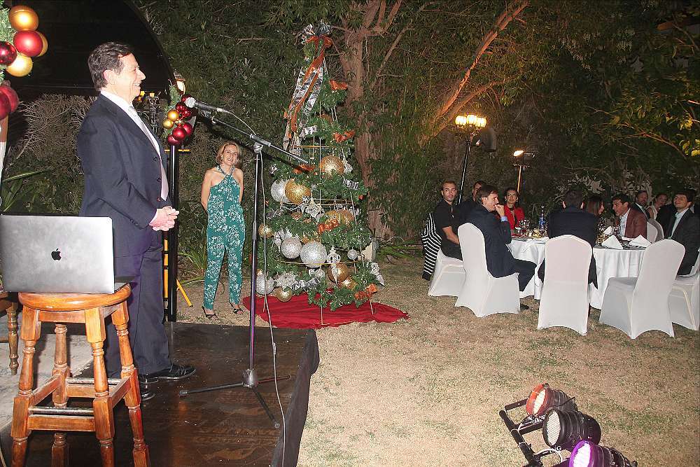 El embajador de España, durante su alocución. (EL CORREO)