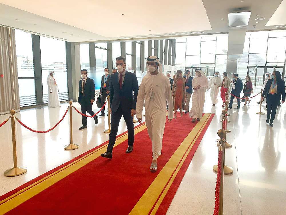 Pedro Sánchez, a su llegada al Foro de Negocios España-Emiratos Árabes Unidos. (EL CORREO)