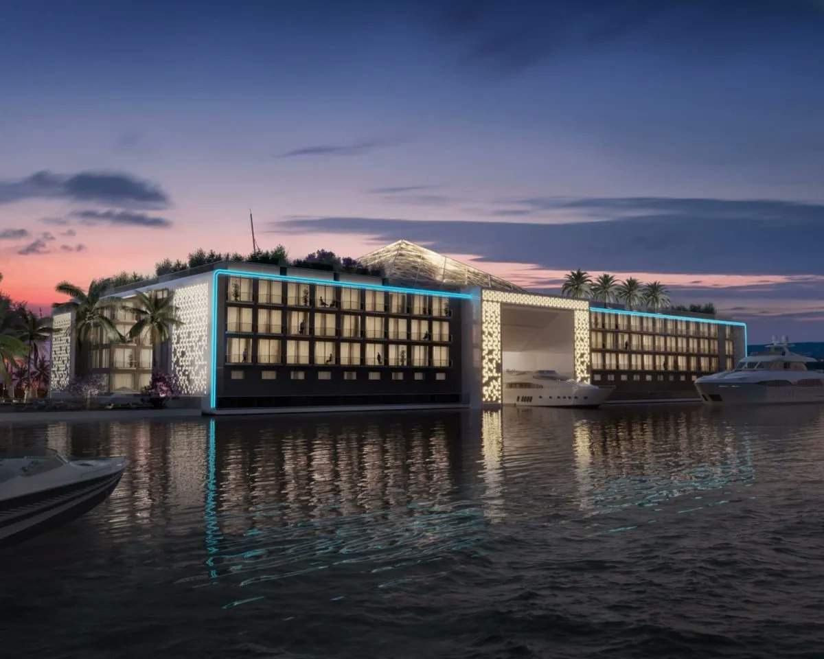 Hotel flotante Kempinski en Dubai. (Twitter)