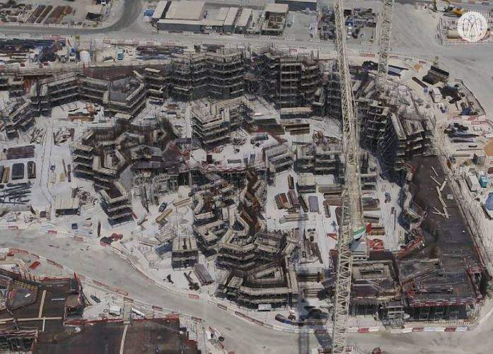 construcción del museo en la Isla de Saadiyat.