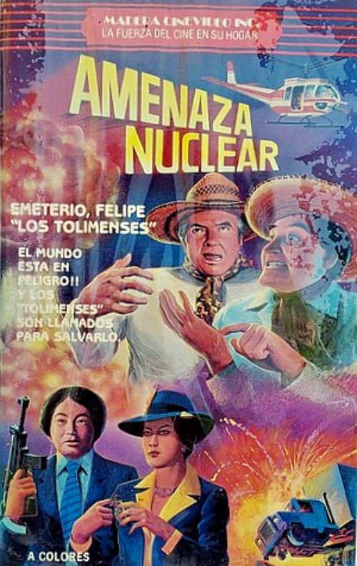 Cartel anunciador de 'Amenaza Nuclear'.