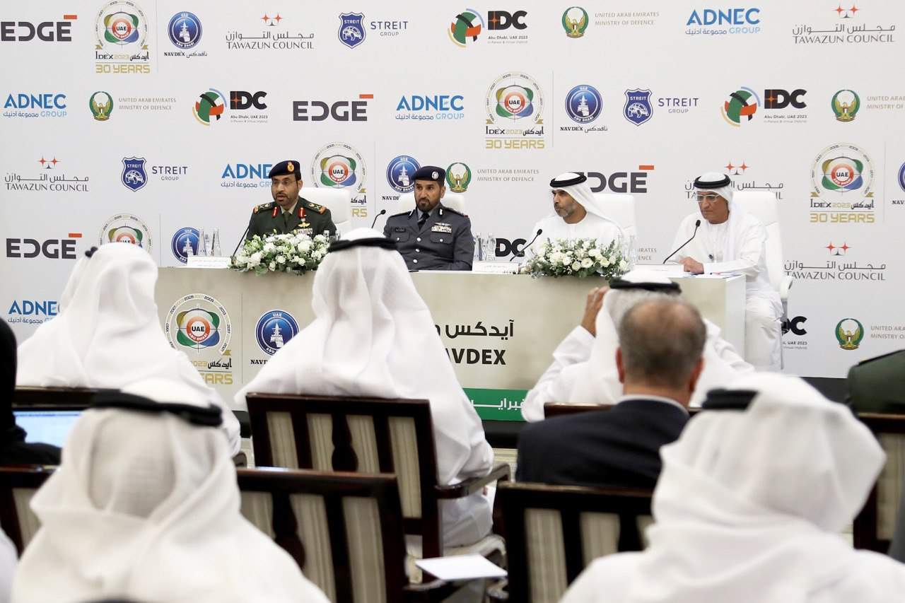 Un momento de la rueda de prensa de Idex en Abu Dhabi. (WAM)