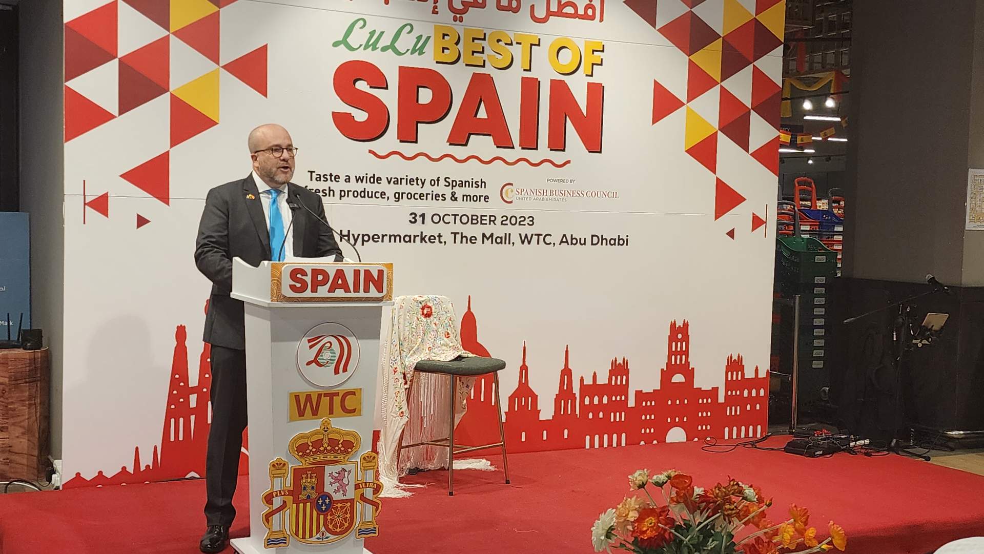 Intervención de Ramón Merino, vicepresidente del SBC en Abu Dhabi. (Cedida)