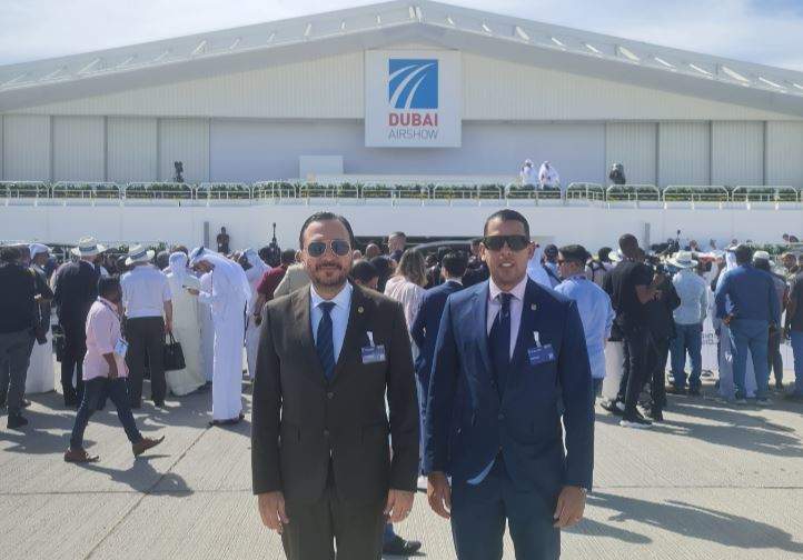 Diplomáticos venezolanos en el Dubai Arishow 2023. (Cedida)
