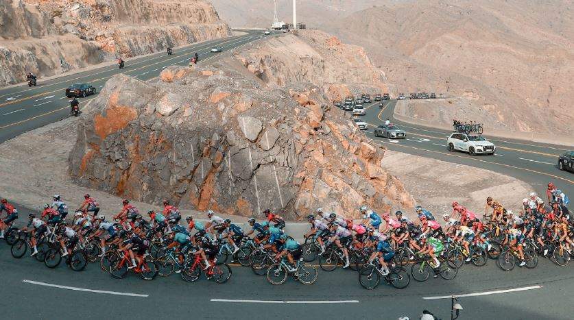 Etapa de montaña en el UAE Tour. (Twitter)