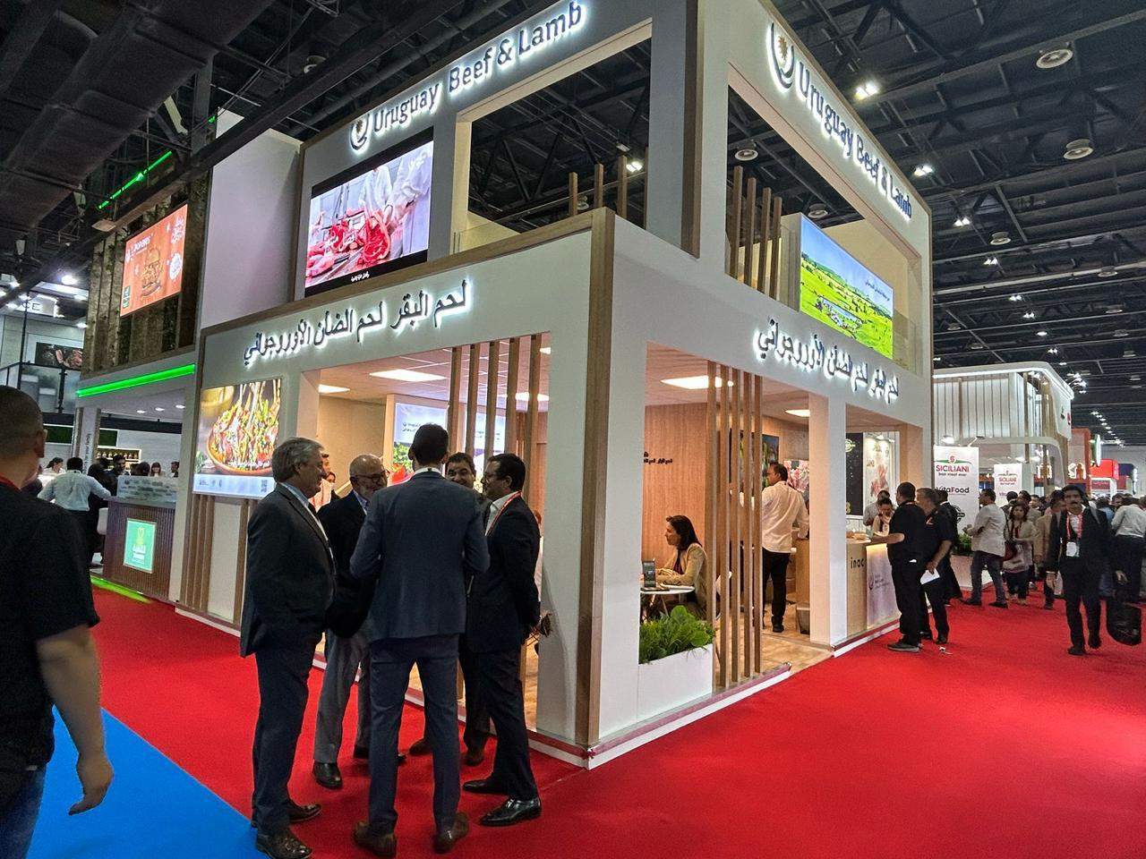 Stand de Uruguay en Gulfood 2024 en Dubai. (Cedida)