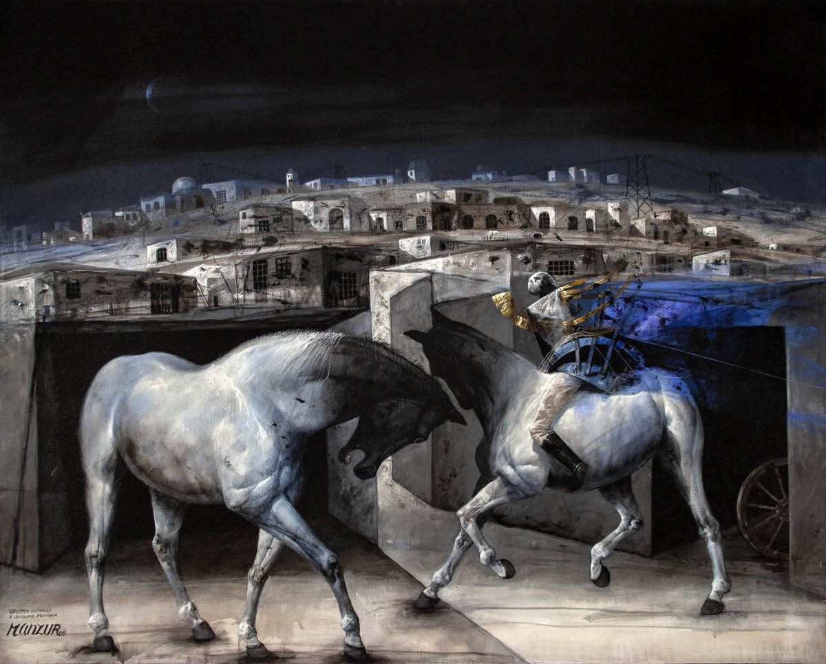 San Jorge matando dragones, un clásico de David Manzur. (Fuente externa)
