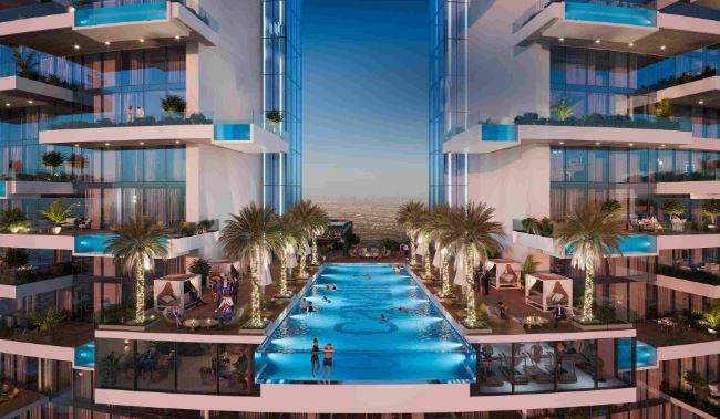 Maqueta de la piscina de la torre Cavalli. (DAMAC)