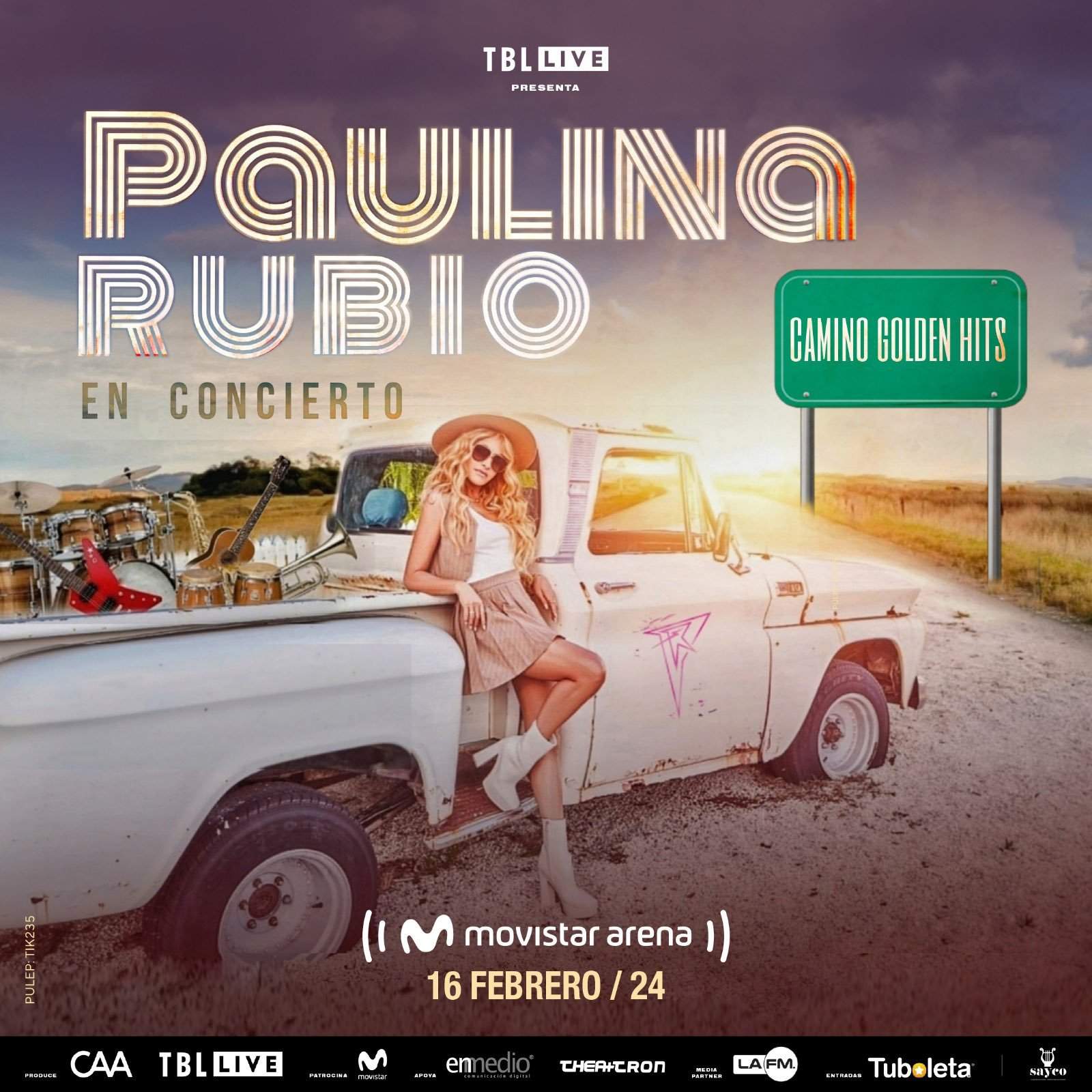 Cartel del concierto que Paulina Rubio ha ofrecido este año en Bogotá.