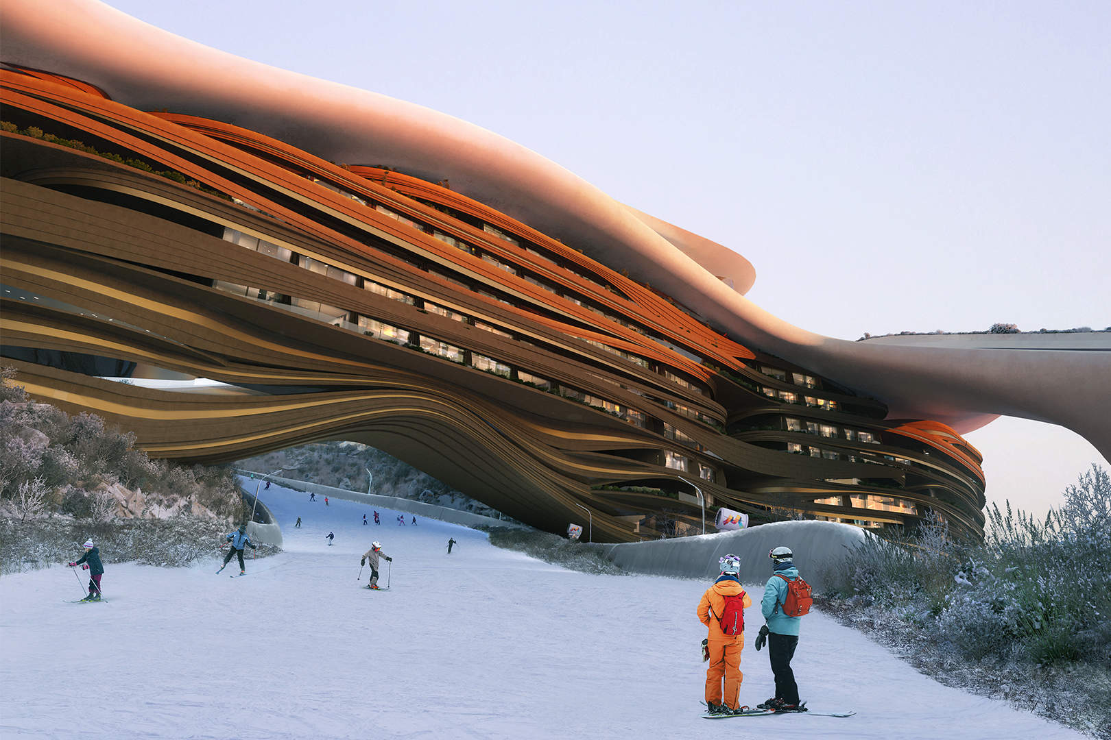 Una perspectiva del proyecto Trojena Ski. (X)